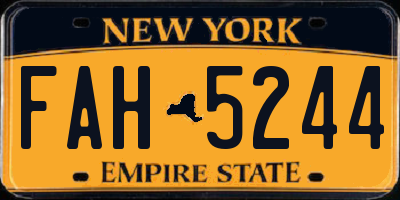 NY license plate FAH5244