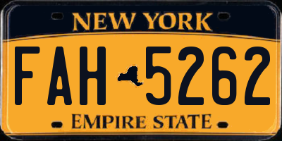 NY license plate FAH5262