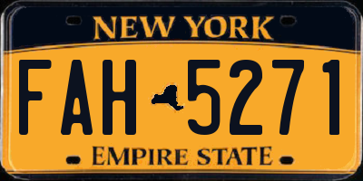 NY license plate FAH5271