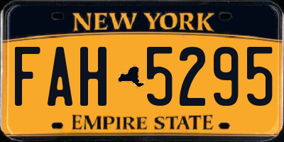 NY license plate FAH5295