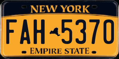 NY license plate FAH5370