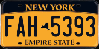 NY license plate FAH5393
