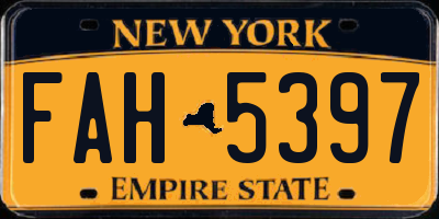 NY license plate FAH5397
