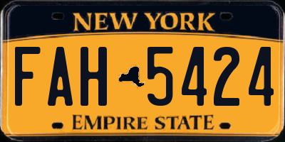 NY license plate FAH5424