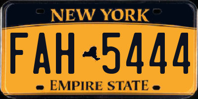 NY license plate FAH5444