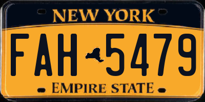 NY license plate FAH5479