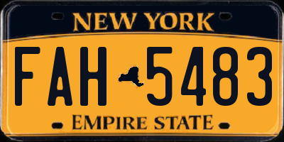 NY license plate FAH5483