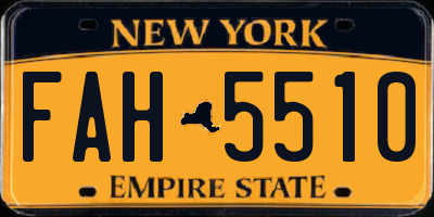 NY license plate FAH5510