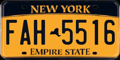 NY license plate FAH5516