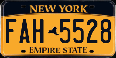 NY license plate FAH5528