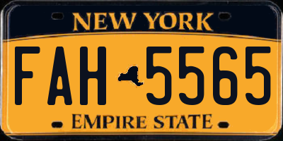 NY license plate FAH5565