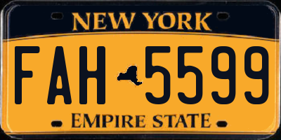 NY license plate FAH5599