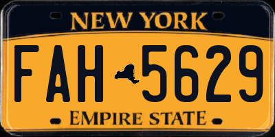 NY license plate FAH5629