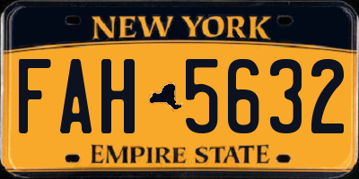 NY license plate FAH5632