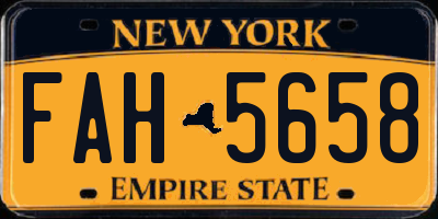 NY license plate FAH5658