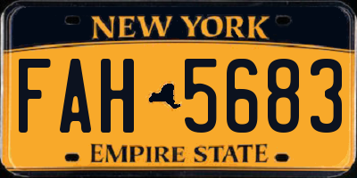 NY license plate FAH5683