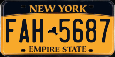 NY license plate FAH5687