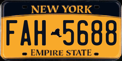NY license plate FAH5688