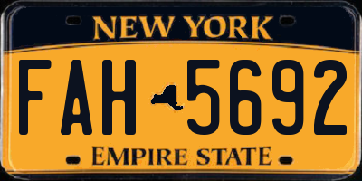 NY license plate FAH5692