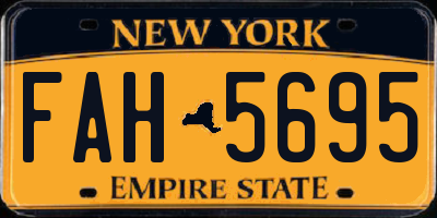 NY license plate FAH5695
