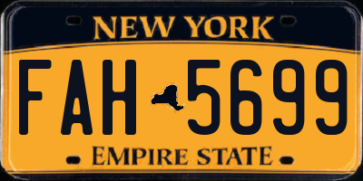 NY license plate FAH5699