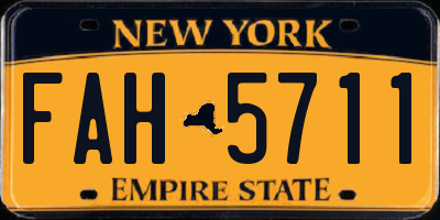 NY license plate FAH5711
