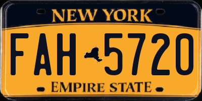 NY license plate FAH5720