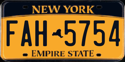 NY license plate FAH5754