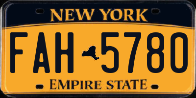 NY license plate FAH5780
