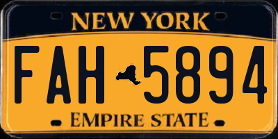 NY license plate FAH5894