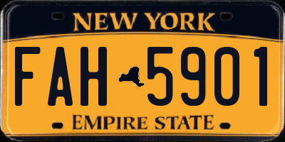 NY license plate FAH5901