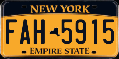 NY license plate FAH5915