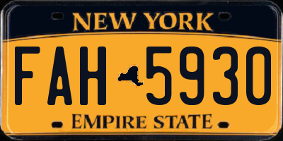 NY license plate FAH5930