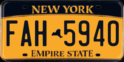 NY license plate FAH5940