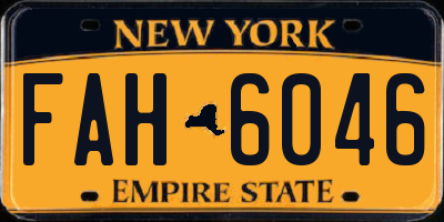 NY license plate FAH6046