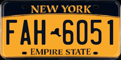 NY license plate FAH6051