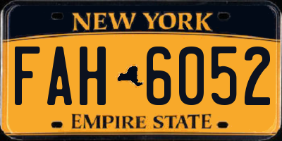 NY license plate FAH6052