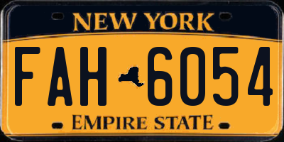 NY license plate FAH6054