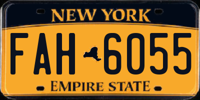 NY license plate FAH6055