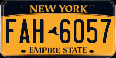 NY license plate FAH6057