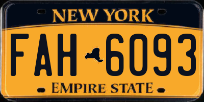 NY license plate FAH6093