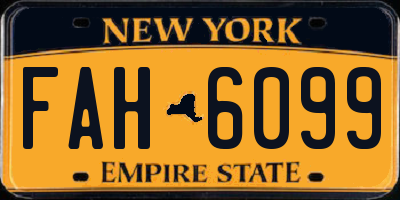 NY license plate FAH6099