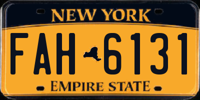 NY license plate FAH6131