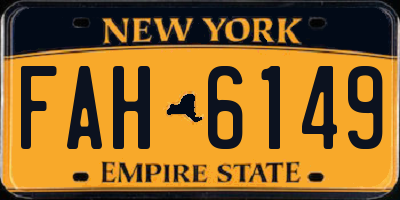 NY license plate FAH6149