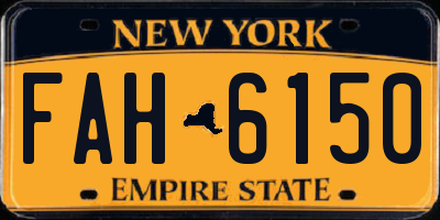 NY license plate FAH6150