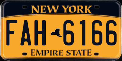 NY license plate FAH6166