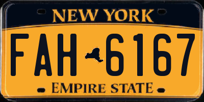 NY license plate FAH6167