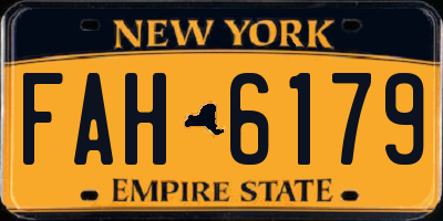 NY license plate FAH6179
