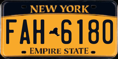 NY license plate FAH6180