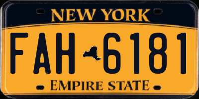 NY license plate FAH6181